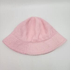 OCI Light Pink Bucket Hat Terry Cloth One Size Plain 100% Cotton Y2K 2000s Beach
